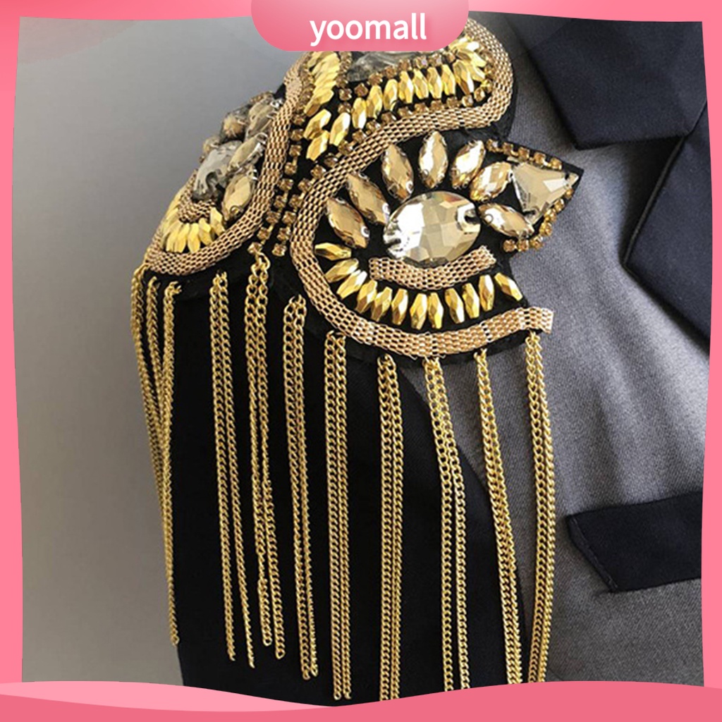 Huy Hiệu Cài Áo Dây Xích Tua Rua Đính Đá Thủ Công Phong Cách Punk Cổ Điển Thời Trang