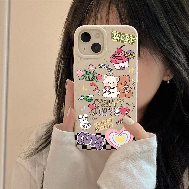 Ốp Điện Thoại Mềm Chống Sốc Hình Gấu Dễ Thương BF0L Cho Apple Iphone 14promax 13117iPhone128p