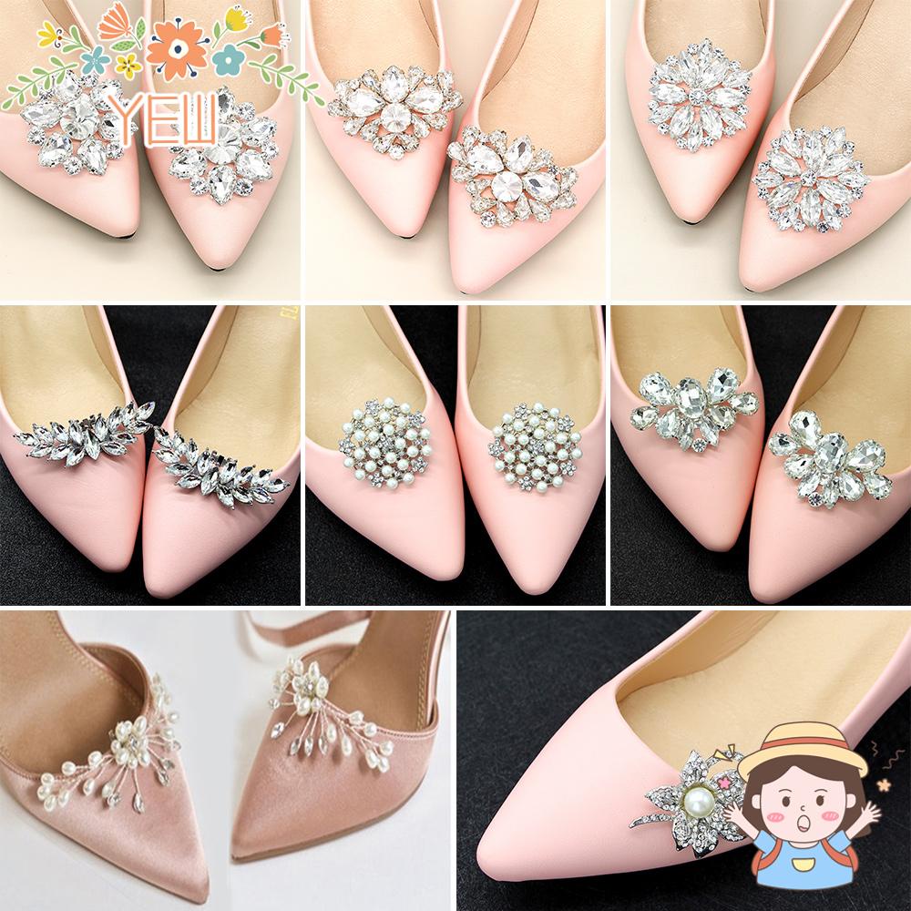 YEW 1 Kẹp Khóa Giày Cao Gót Hình Vuông Cho Cô Dâu