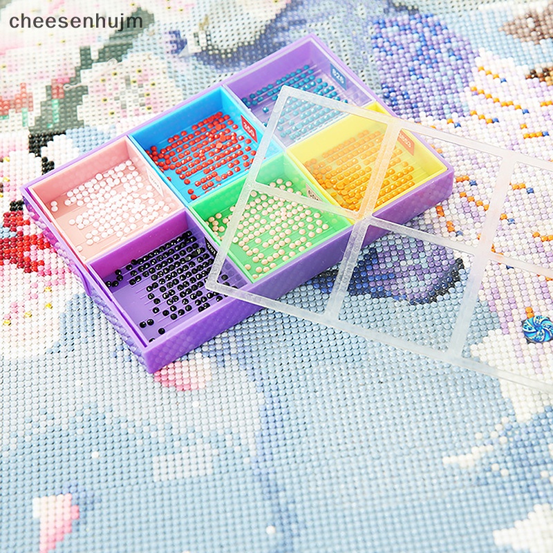 Bộ Phụ Kiện Khay Nhựa Hình Vuông Đựng Hạt Kim Cương 5D DIY