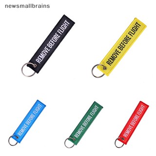 Móc khóa thêu chữ remove before flight 13 * 3cm