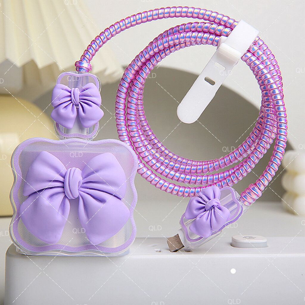 Bộ bảo vệ bộ sạc Bowtie Bộ sạc Vỏ bảo vệ cáp Dây sắp xếp tương thích cho iphone 20W 18w cho ip 11 / 