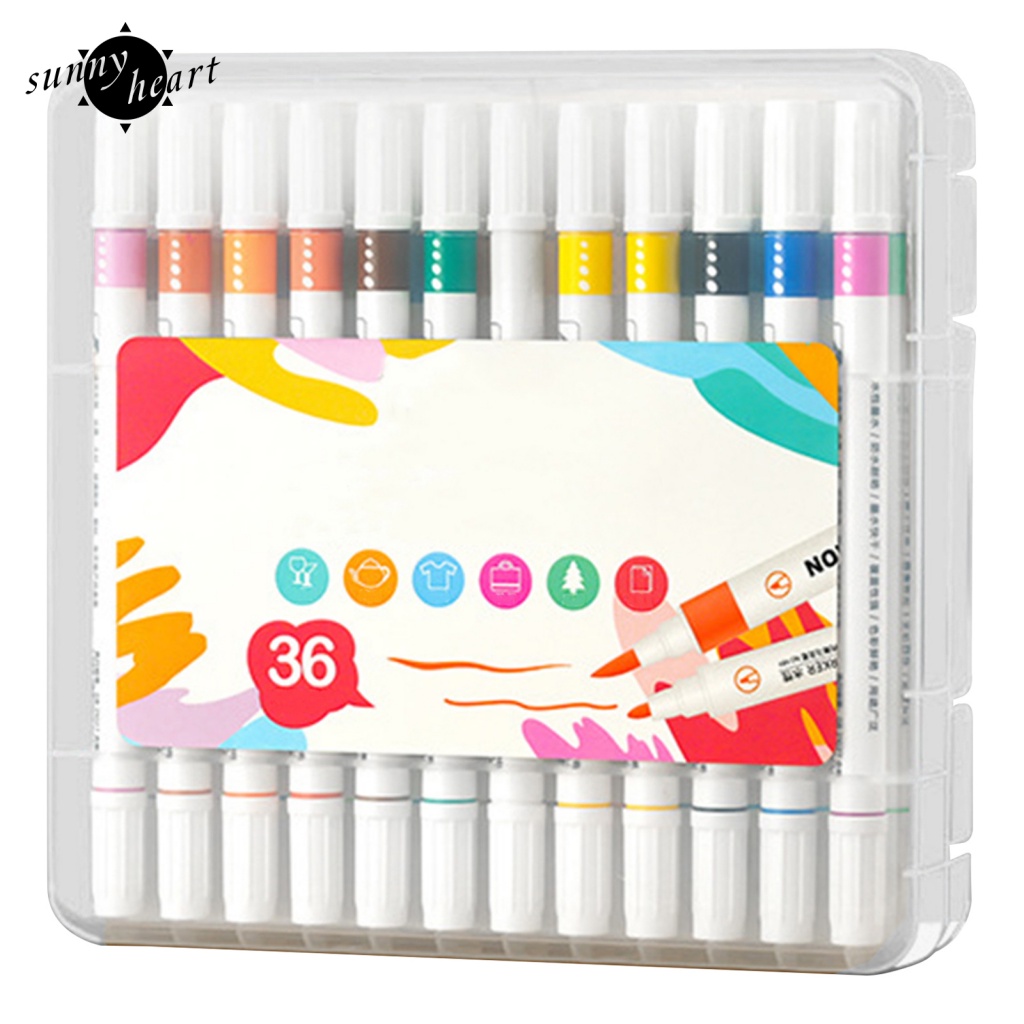 Sunnyheart 1 Bộ Bút Đánh Dấu Acrylic Nhanh Khô Chống Thấm Nước Không Phai Màu Và Độ Che Phủ Tốt Cho Người Mới Bắt Đầu Vẽ Tranh