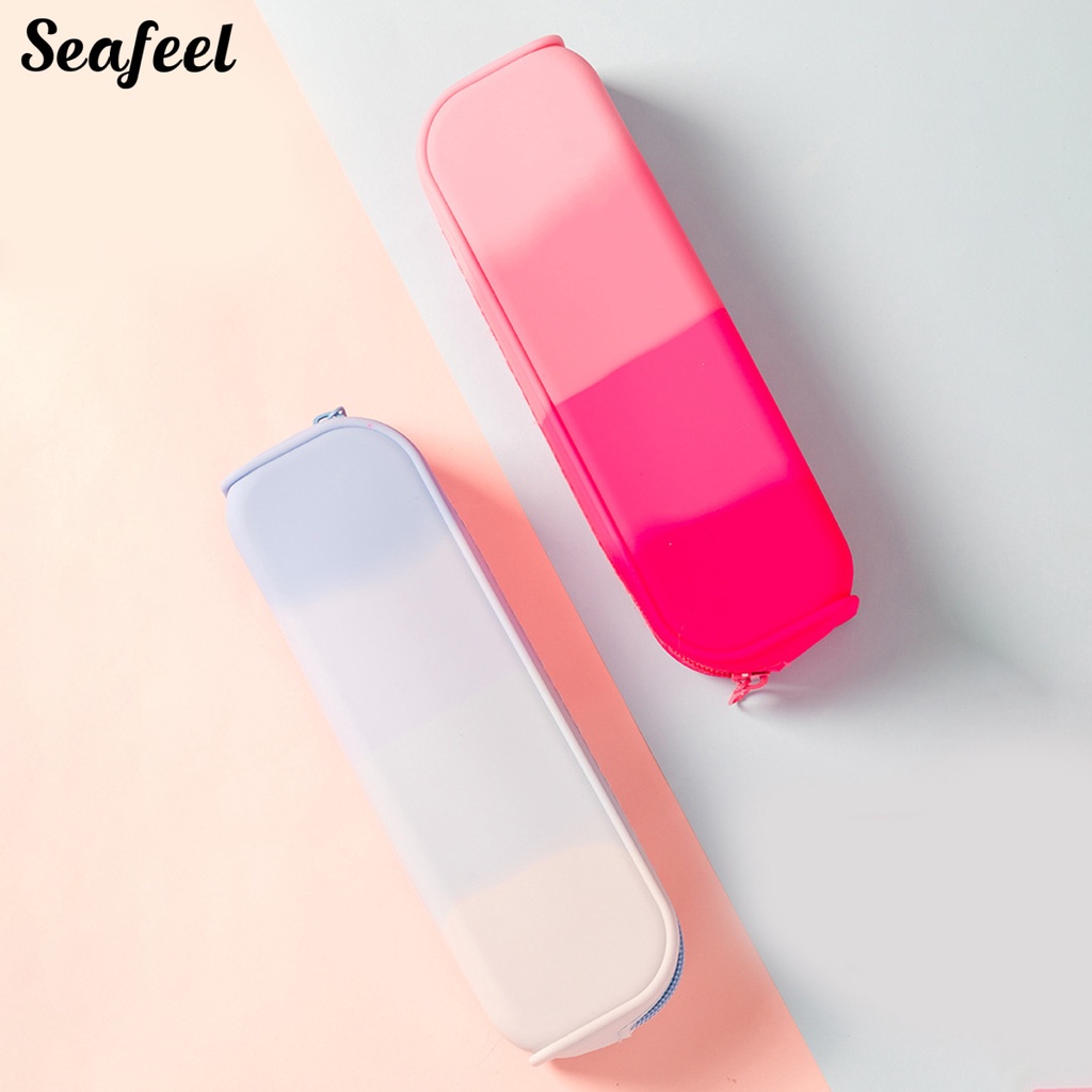 Túi Đựng Bút Bằng Silicone Co Giãn Chống Nước Có Khóa Kéo