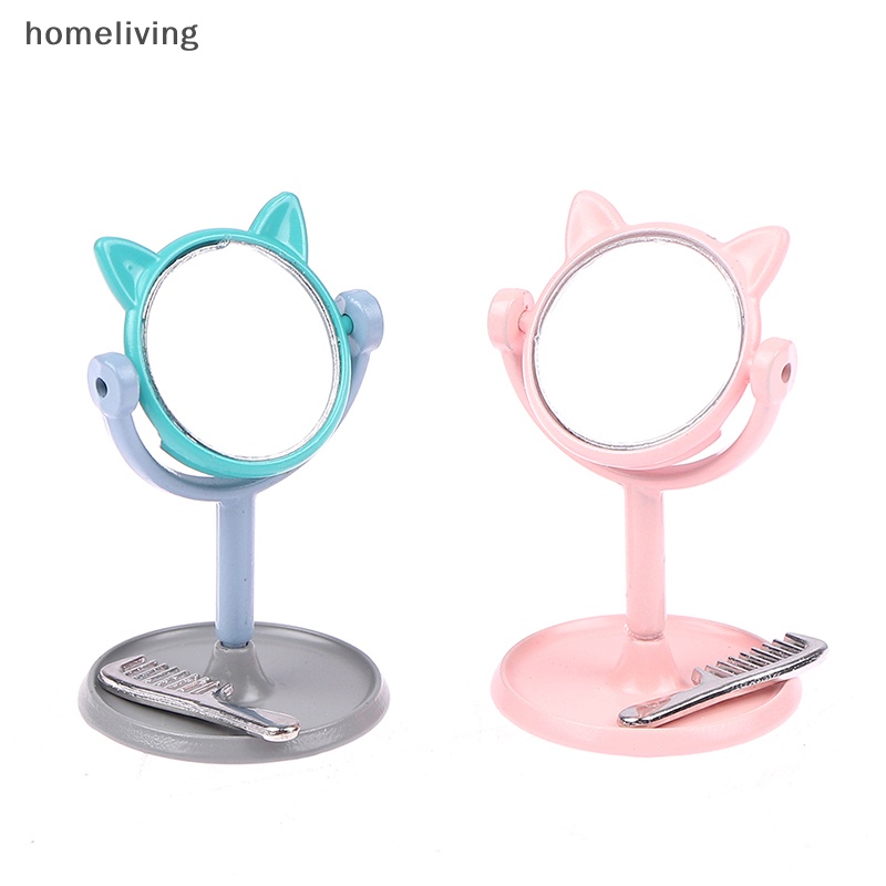 Gương Trang Điểm Mini Hình Tai Thỏ Tỉ Lệ 1 / 12 Cho Nhà Búp Bê