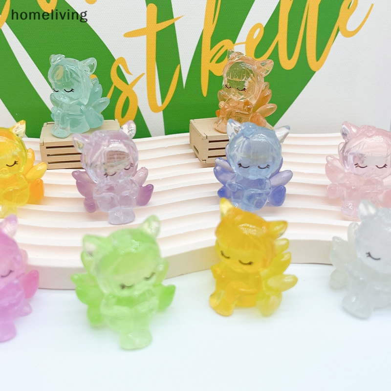 Set 2 Tượng Cáo Chín Đuôi Bằng Nhựa Phát Sáng Trong Bóng Tối Trang Trí Tiểu Cảnh / Nhà Búp Bê DIY