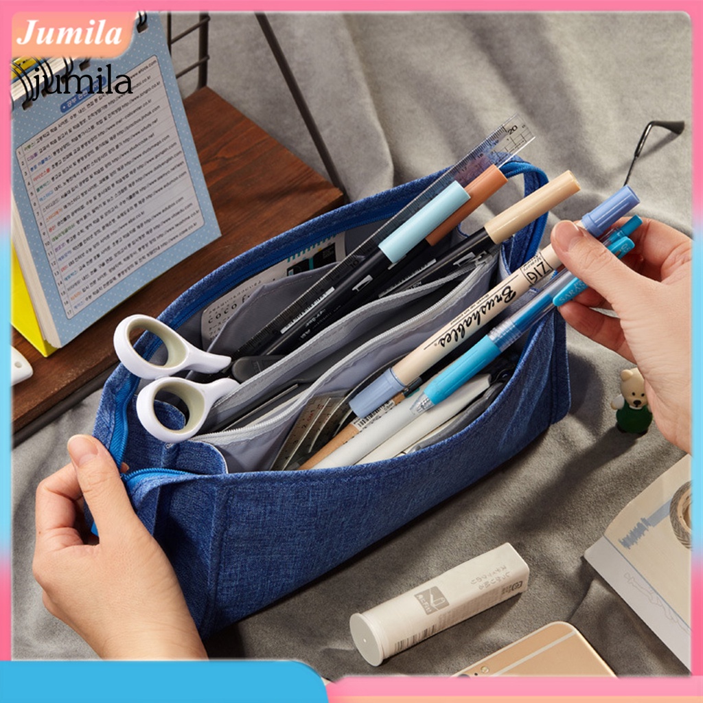 Túi Đựng Bút Hai Ngăn Dung Tích Lớn Đa Năng Cho Nữ