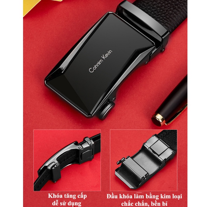 Combo ví thắt lưng nam cao cấp và ví da nam LEANO da bò nguyên tấm