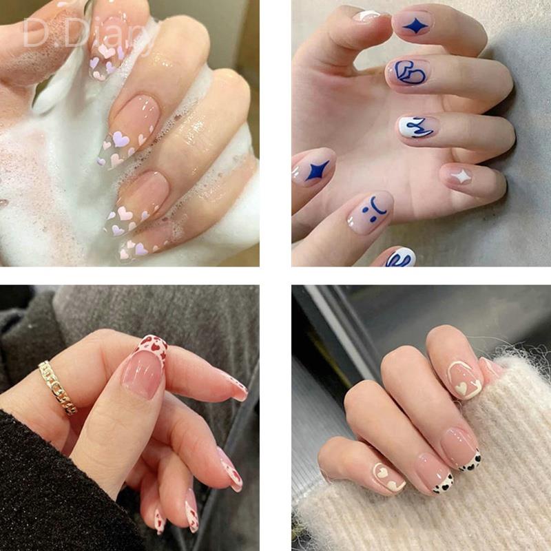 Hàng Mới Về Mới Set 24 Phụ Kiện Đính Trang Trí Móng Tay Hình Lá Vàng Lấp Lánh Phong Cách Pháp Đơn Giản