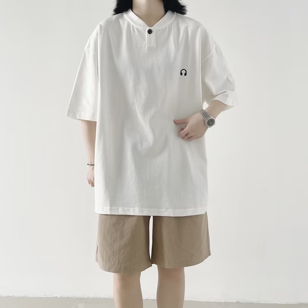 Áo Thun Cotton Màu Trơn Cơ Bản Cho Nam Mùa Hè Phong Cách Hàn Quốc Giản Dị Phong Cách Cổ Điển Có Trọng Lượng Nặng Áo Chui Đầu Cổ Tròn Đơn Giản Phù Hợp Với Tất Cả Mọi Người Thiết Kế Áo Ngắn Tay Nam Và Nữ Cùng Phong Cách