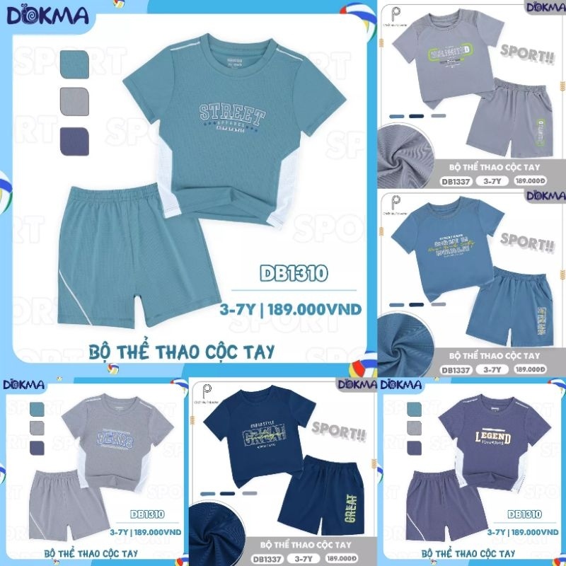 (12-22kg, 3-7Y) Bộ Thể Thao Bé Trai DOKMA DB1337