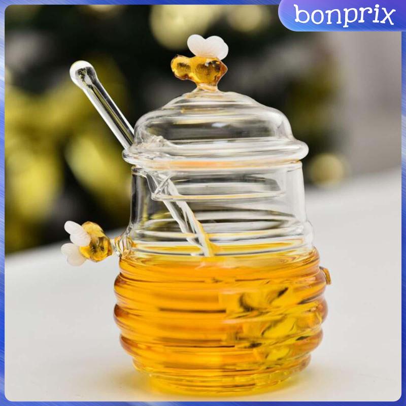 Hũ Thủy Tinh Trong Suốt Đựng Mật Ong Có Nắp Đậy Tiện Dụng Cho Nhà Bếp /