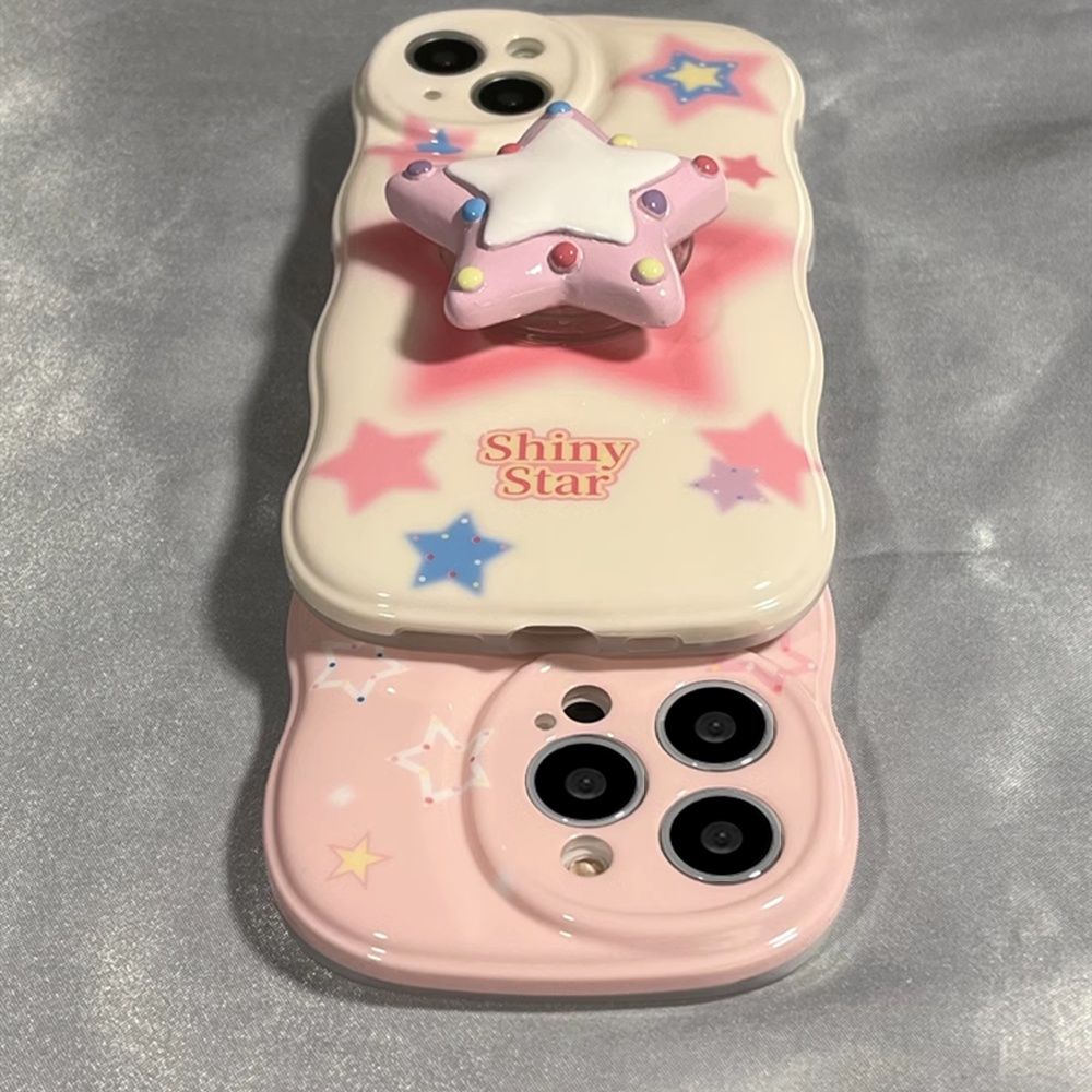 Ốp Điện Thoại TPU Dẻo Họa Tiết Ngôi Sao Nhiều Màu Thời Trang Chống Bụi Bẩn Kèm Giá Đỡ Cho IPhone 11 12 13 14 Pro Max