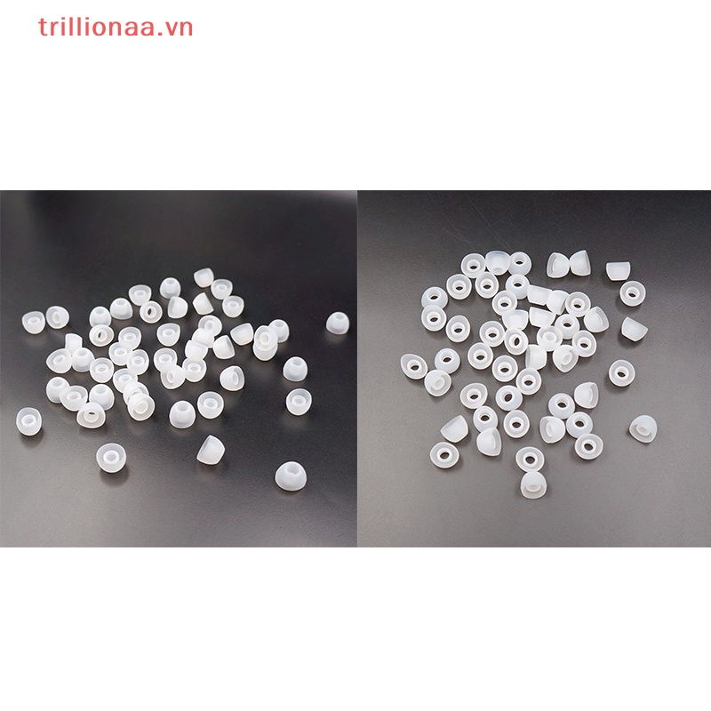 Set 50 Đệm Tai Nghe Nhét Tai Thay Thế Bằng Silicon Mềm Trong Suốt 11MM