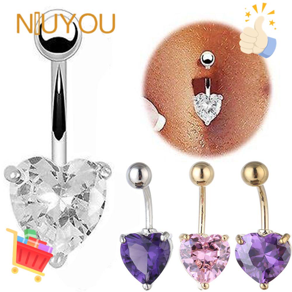 Khuyên Rốn Hình Trái Tim Bằng Thép 316L