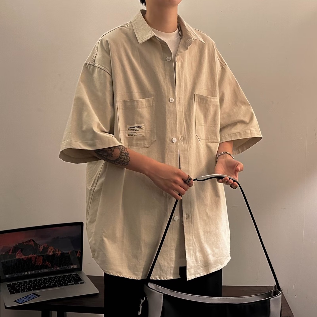 Áo Sơ Mi Ngắn Tay Phong Cách Hàn Quốc Mỏng Mát Cho Mùa Hè Dành Cho Nam Giới, Chất Liệu Cotton, Phong Cách Cổ Điển, Dễ Phối Đồ, Chất Lượng Cao