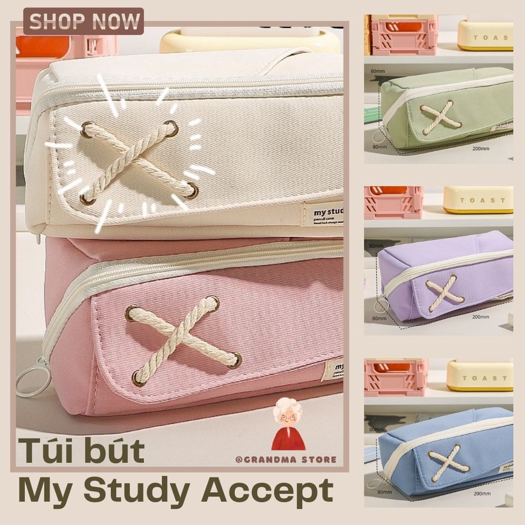 Túi Đựng Bút Canvas My Study Accept Sức Chứa Lớn Tiện Dụng