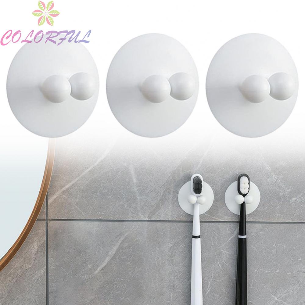 【COLORFUL】‎Toothbrush Holder Convenient Storage Suction Cup Design Toothpaste Holder