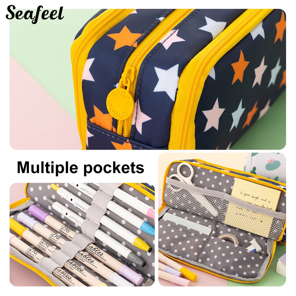 Hộp Đựng Bút Đa Năng Sức Chứa Lớn Họa Tiết Tinh Tế Phong Cách Cho Học Sinh