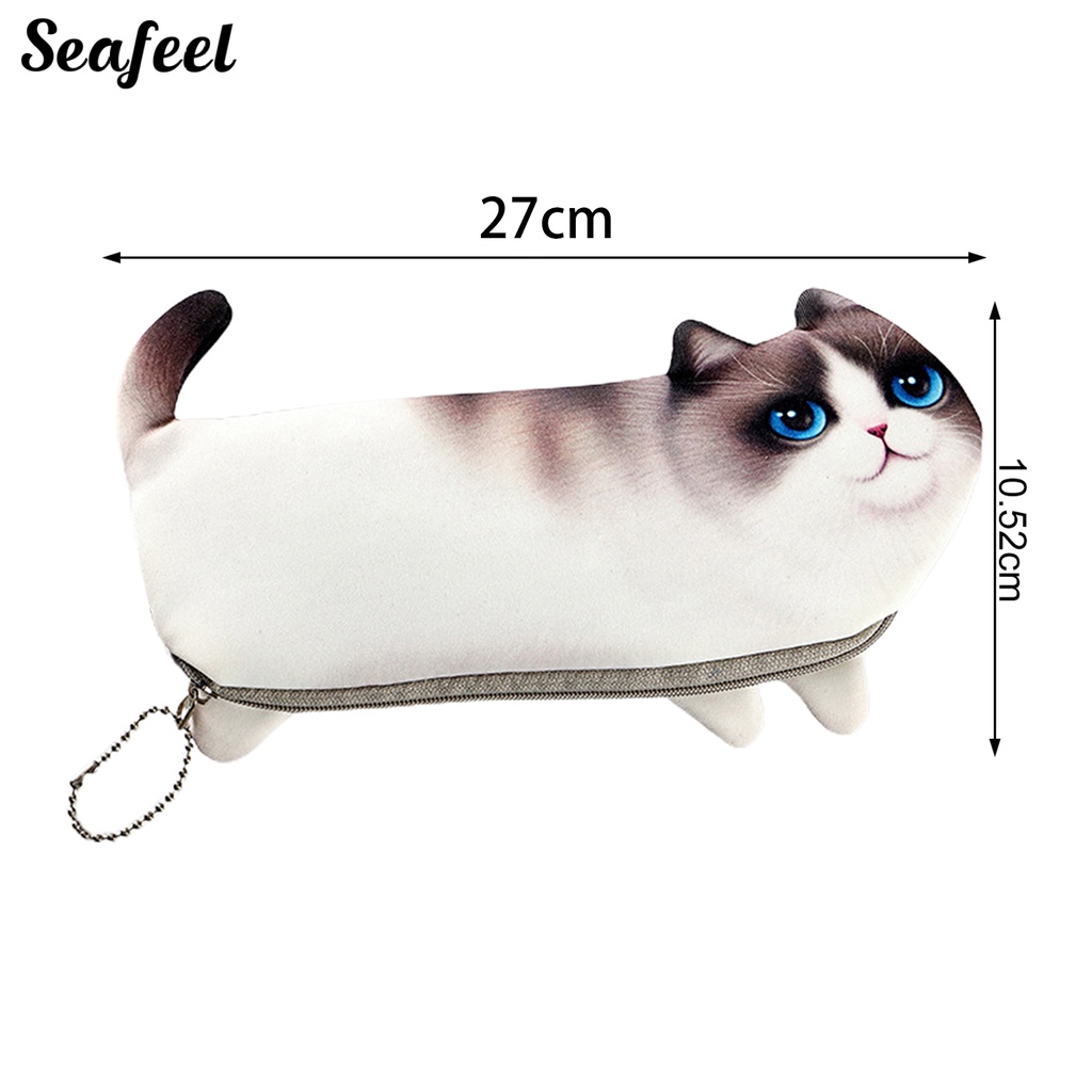 Túi Đựng Bút Sức Chứa Lớn Chống Bụi Hình Mèo Biển Dễ Thương Cho Học Sinh