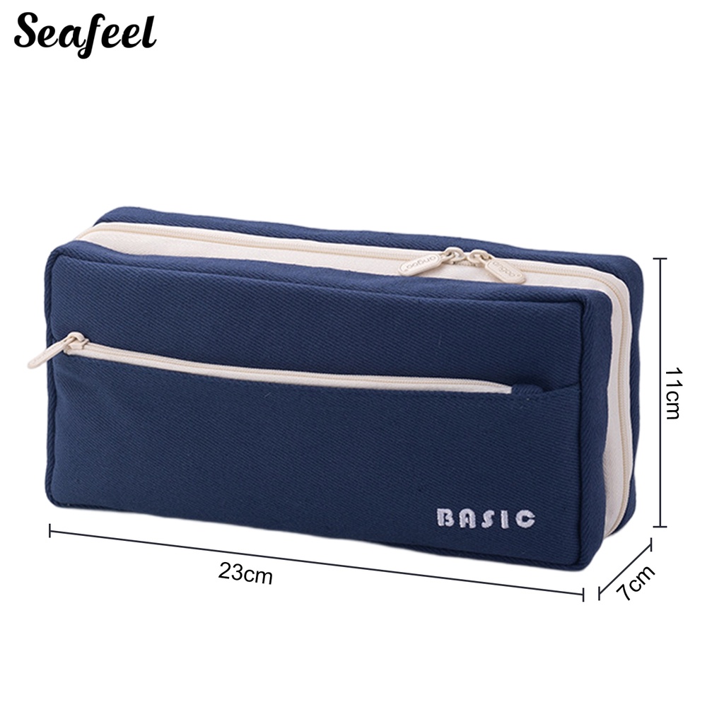 Túi Đựng Bút Nhiều Ngăn Sức Chứa Lớn Có Khóa Kéo Cho Học Sinh