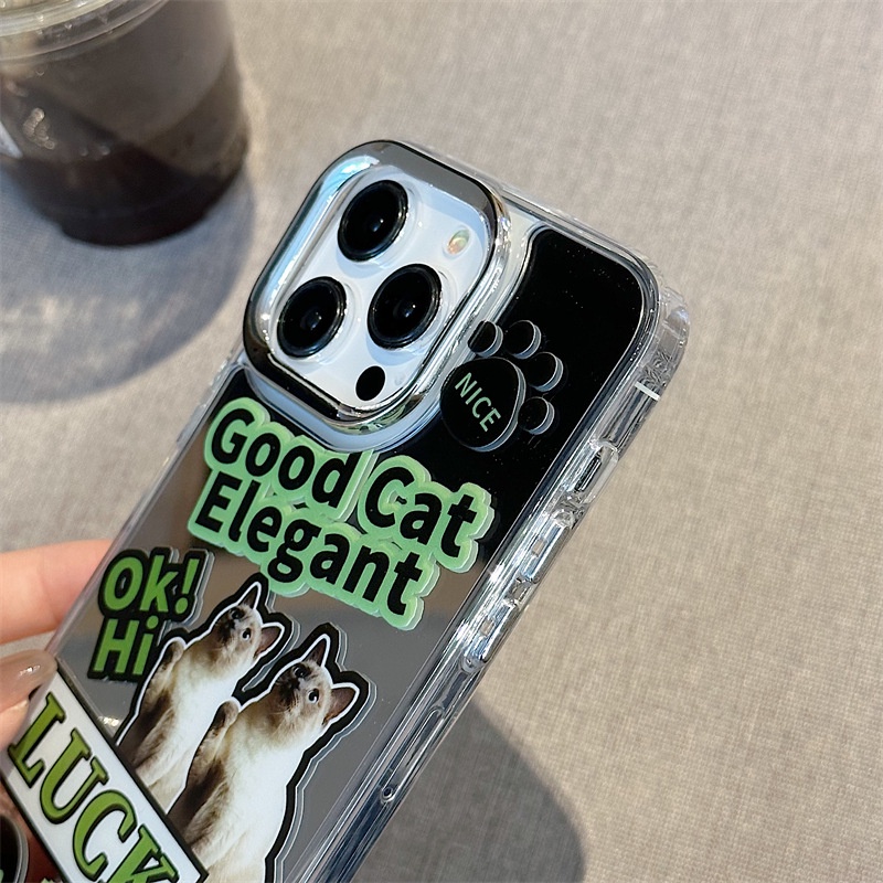 Ốp Điện Thoại Màu Xanh Lá in Chữ Tiếng Anh Ba Trong Một Cho iphone15 / 14promax / 13 / 12 / pro / promax / 11