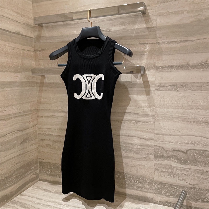 Rỗng sexy vest váy phụ nữ 2023 mùa hè phong cách mới ins phong cách eo cao a-line váy không tay váy đen hợp thời trang