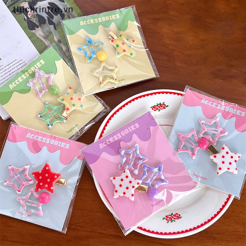 Set 3 Kẹp Tóc Mini Họa Tiết Chấm Bi Dễ Thương Cho Nữ