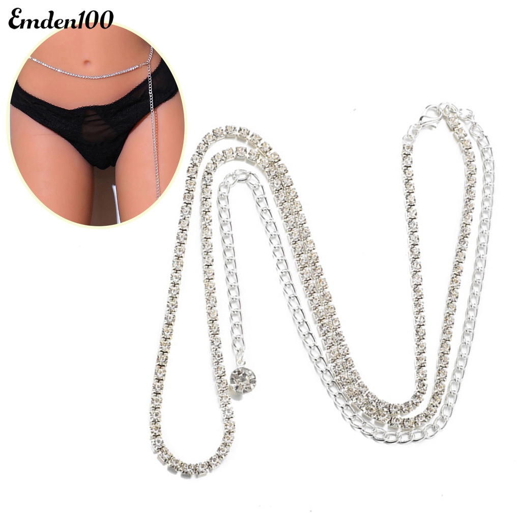 Dây Đeo Hông Một Lớp Bằng Kim Loại Đính Đá Thời Trang Đi Biển Mùa Hè