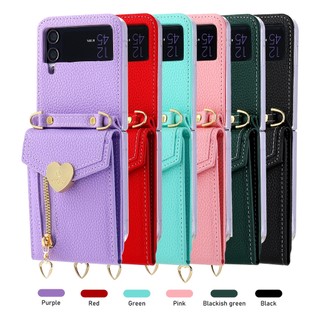 Ốp Lưng Kiểu Ví Tiền Cho Samsung Galaxy Z Flip 5 4 3 Flip5 Flip4 Flip3 5G