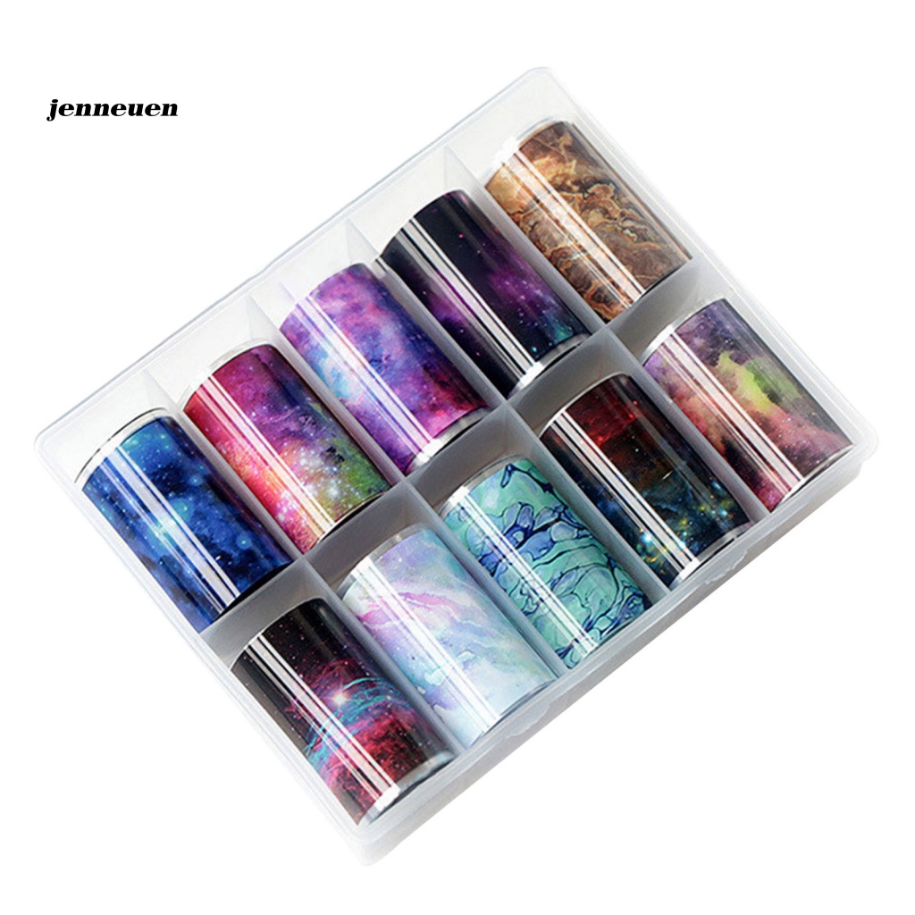 Hộp 10 Cuộn Nhãn Dán Móng Tay Nhiều Màu Sắc Tinh Tế