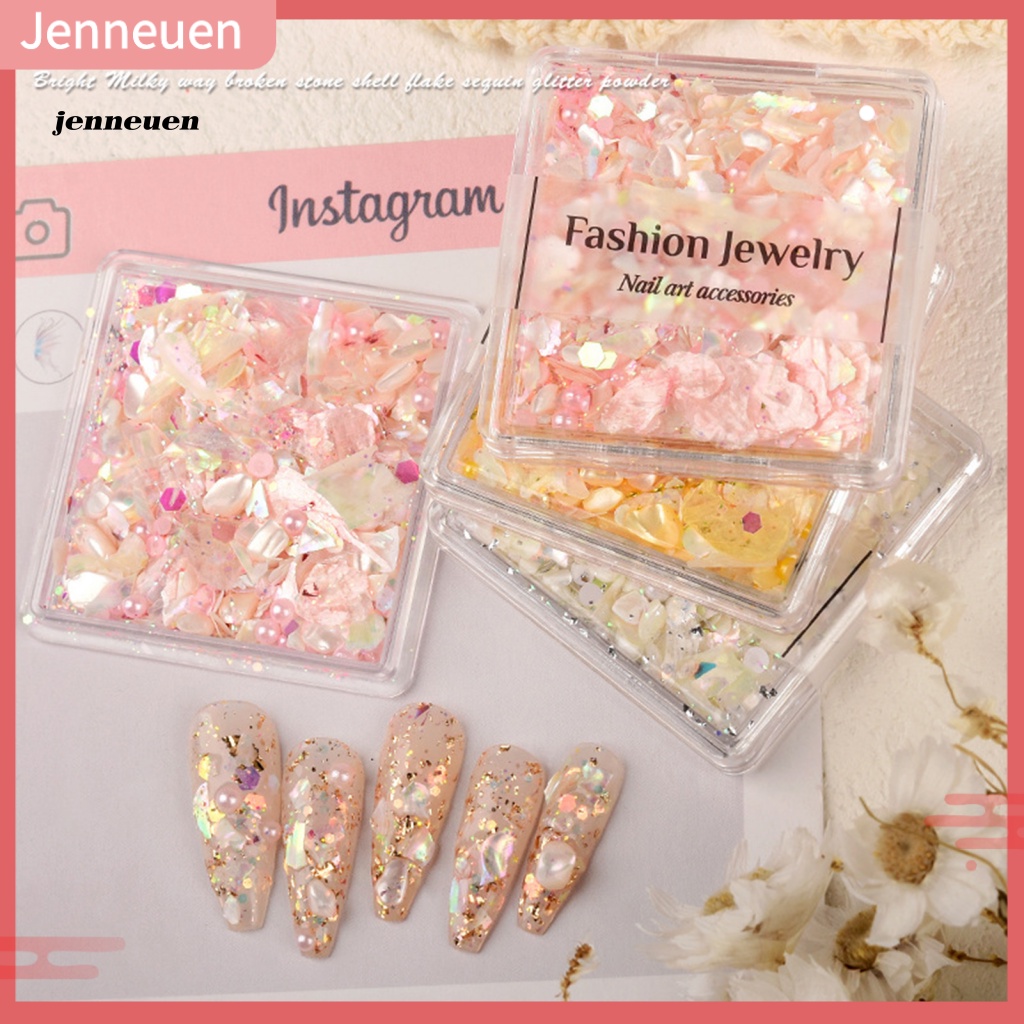 1 Hộp Vỏ Sò Trang Trí Móng Tay Bắt Mắt Cho Salon