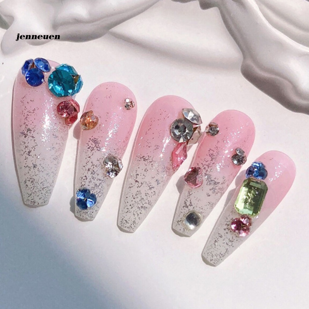Bộ 300 Đá Đính Trang Trí Móng Tay Nhiều Màu Lấp Lánh