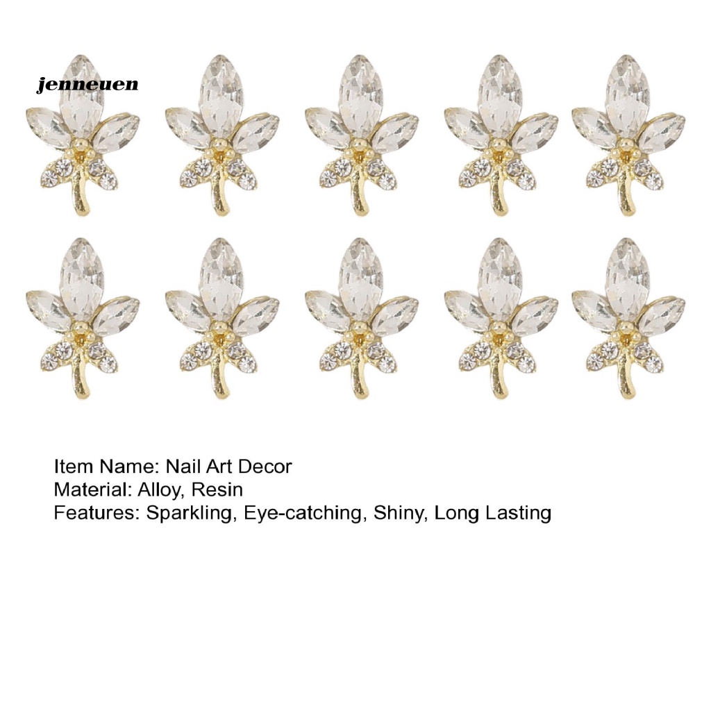 Set 10 Phụ Kiện Trang Trí Móng Tay Nghệ Thuật Không Phai Hình Bướm Trái Tim