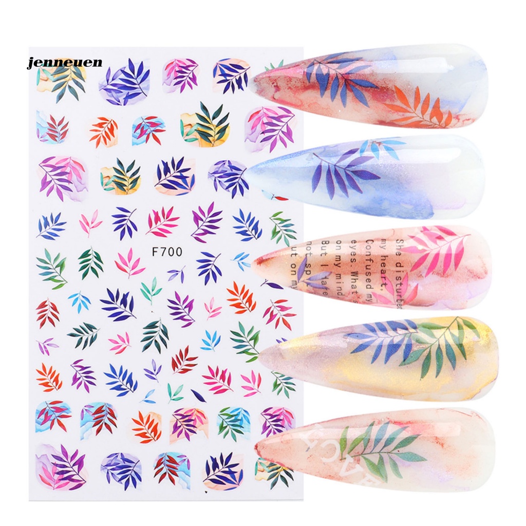 Miếng Dán Trang Trí Móng Tay Họa Tiết Chú Ong Và Lá 3D Dành Cho Nữ