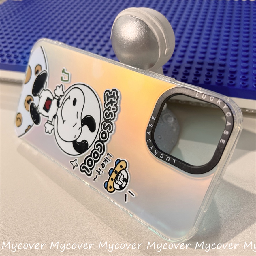Ốp Điện Thoại Silicon Mềm Hình Snoopy Màu Gradient Lấp Lánh Cho iPhone 14 13 12 11 Pro Max X XR Xs Max 6 7 8 Plus