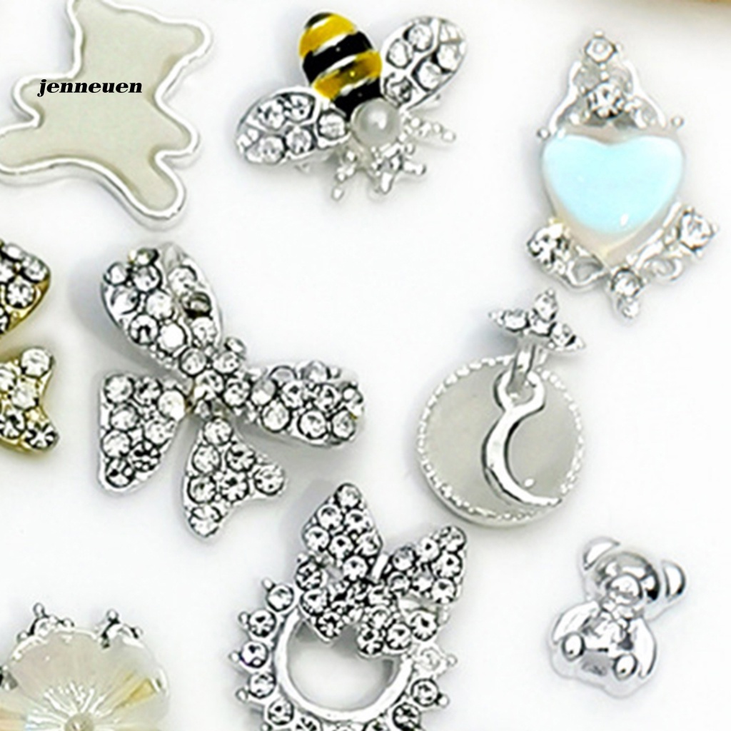 Set 10 Phụ Kiện Trang Trí Móng Tay Nghệ Thuật Hình Hoa Bướm Sáng Tạo Charms