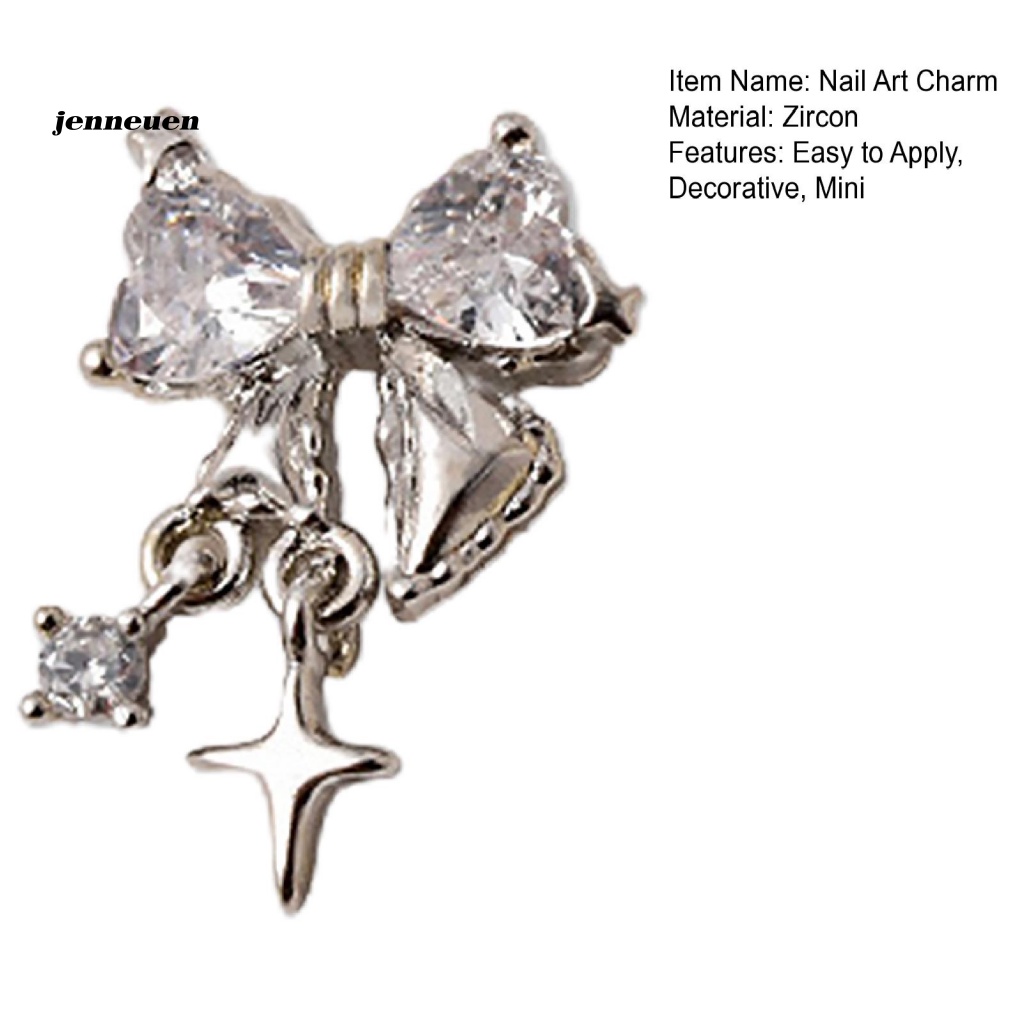 Hộp Phụ Kiện Trang Trí Móng Nghệ Thuật Hình Nơ Đính Đá Zircon 3D Lấp Lánh