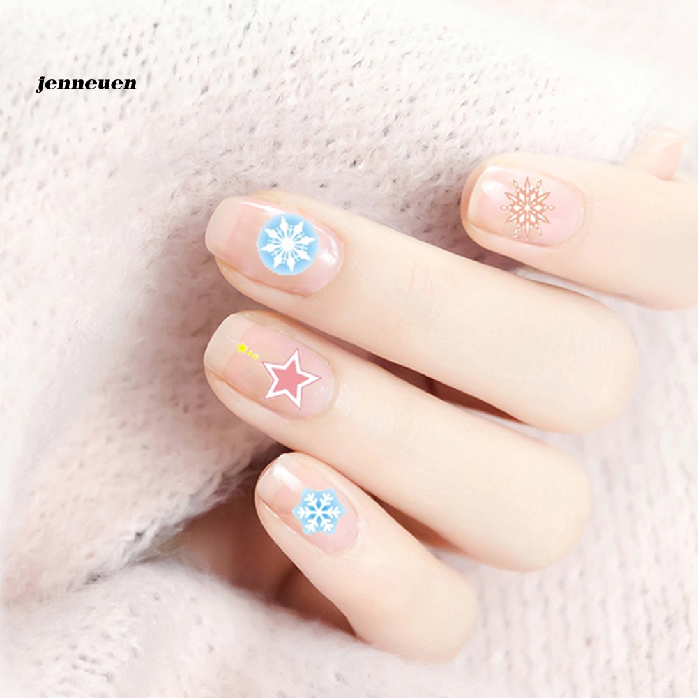 Set 12 Tờ Miếng Dán Hình Bông Tuyết Trang Trí Móng Nghệ Thuật DIY