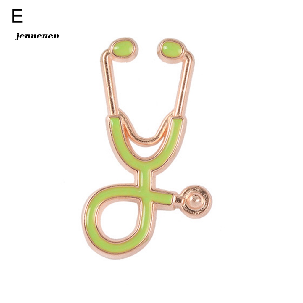 Jen Trâm Cài Áo Khoác Cá Nhân Hình Ống Nghe Nhịp Tim Màu Sắc Tương Phản Làm Quà Tặng