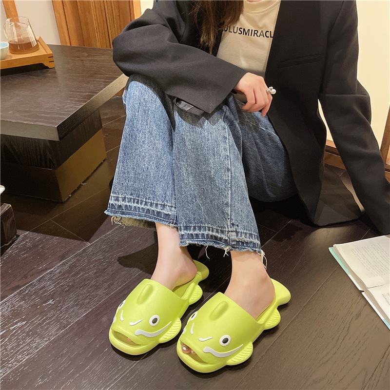 Dép Đi Biển Đế Dày In Hình Mèo Hoạt Hình Vui Nhộn Thời Trang Mùa Hè 2023 Cho Cặp Đôi