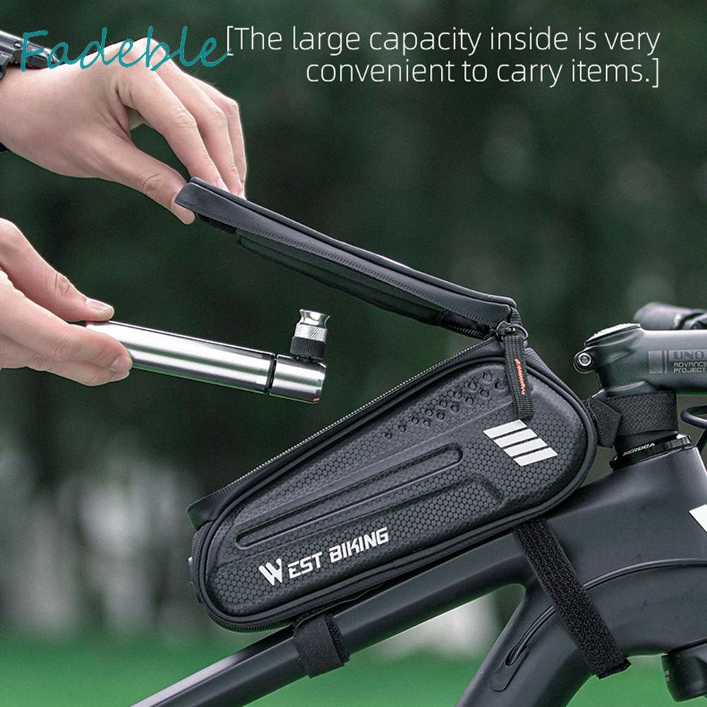 Túi Đựng Đồ Gắn Khung Xe Đạp Chống Nước Có Lỗ Tai Nghe 1.5L