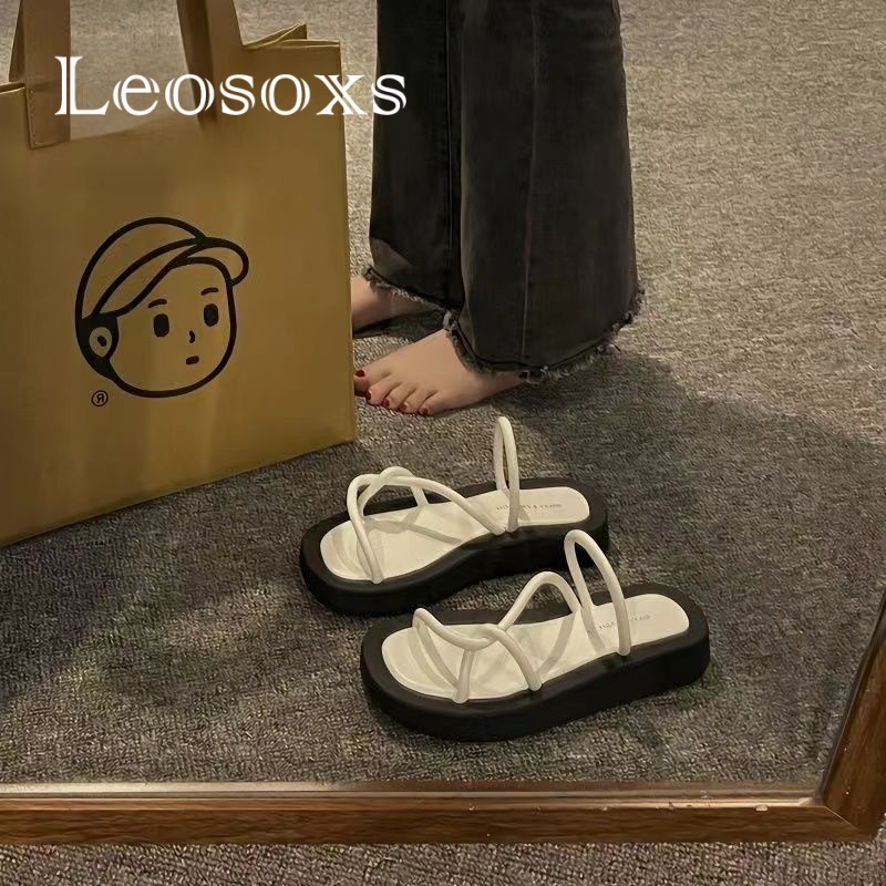 Leosoxs dép sandal nữ dép nữ dép bánh mì nữ dép bánh mì Chống Trượt 071814  