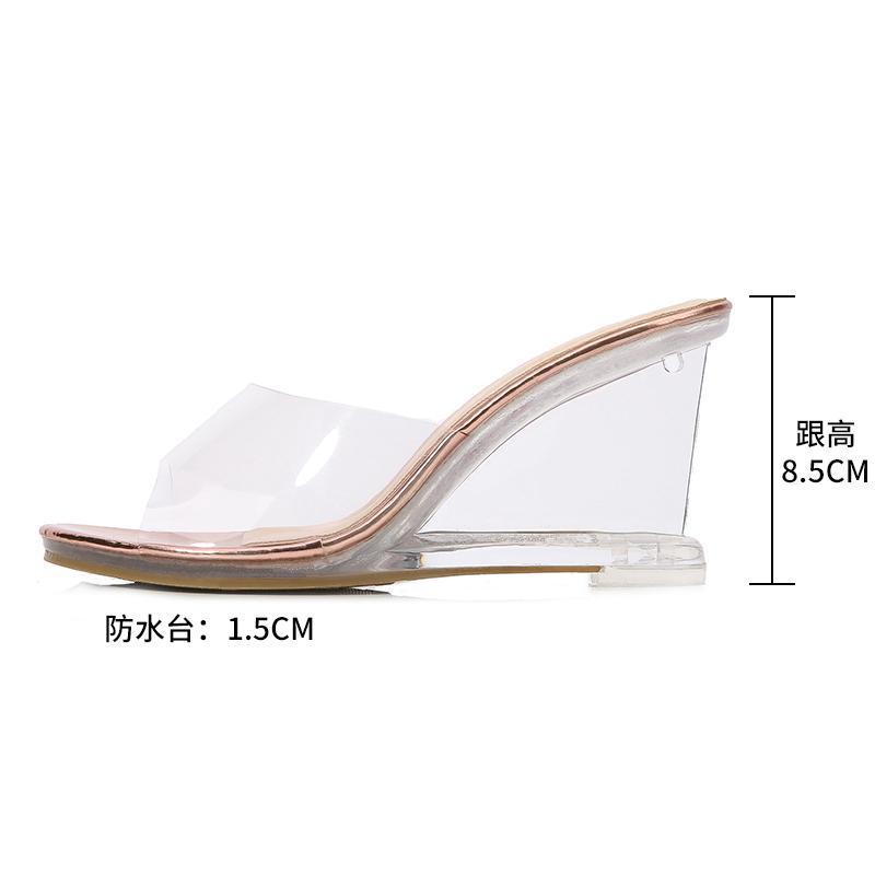 Dép Cao Gót Quai Ngang Trong Suốt Thời Trang Mùa Hè 2023 Cho Nữ