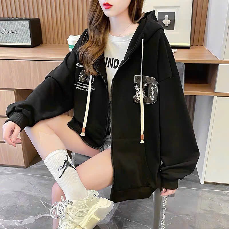 Áo Khoác Hoodie Zip Nam Nữ Logo Thêu 28D Cực Xinh Form Rộng Unisex Phong Cách Sành Điệu