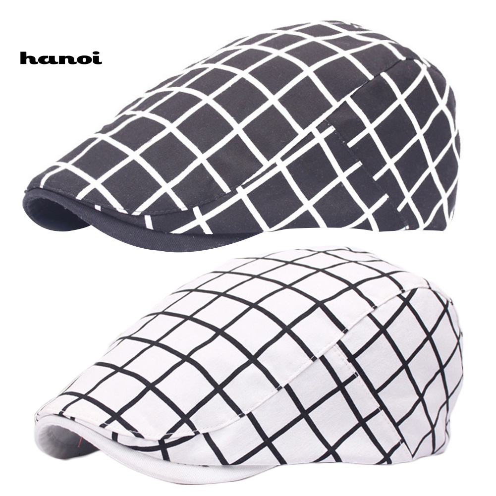 Mũ Beret Họa Tiết Caro Thời Trang Cho Nam Nữ