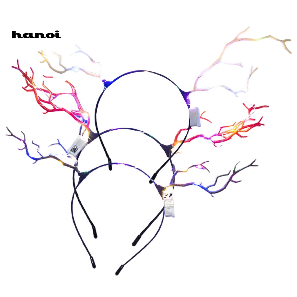 Băng Đô Cài Tóc Hình Sừng Hươu Có Đèn LED Phát Sáng Dành Cho Nữ