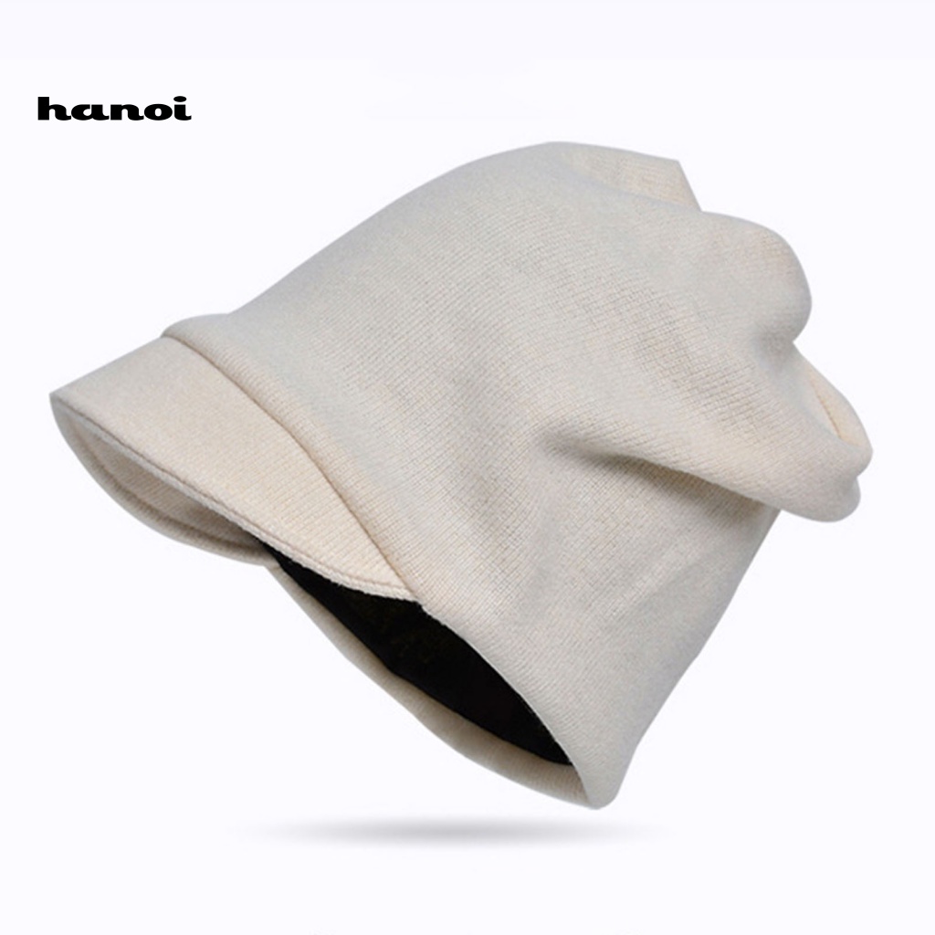 Mũ Dệt Kim Vành Ngắn Siêu Mềm Co Giãn Màu Trơn Giữ Ấm Mùa Thu Đông Phong Cách Hip Hop Cho Cặp Đôi