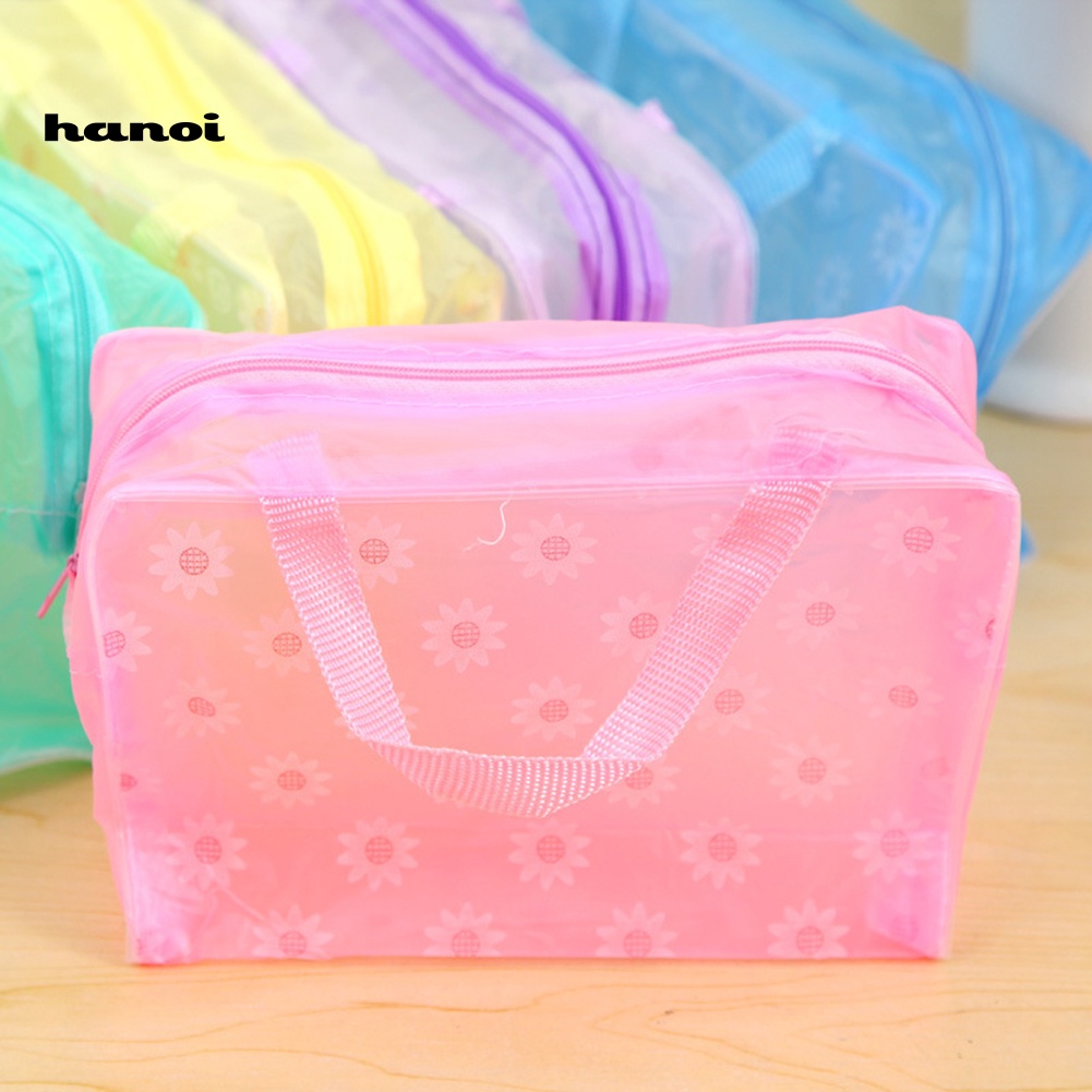 Túi Đựng Mỹ Phẩm Chống Thấm Nước Họa Tiết Hoa Xinh Xắn