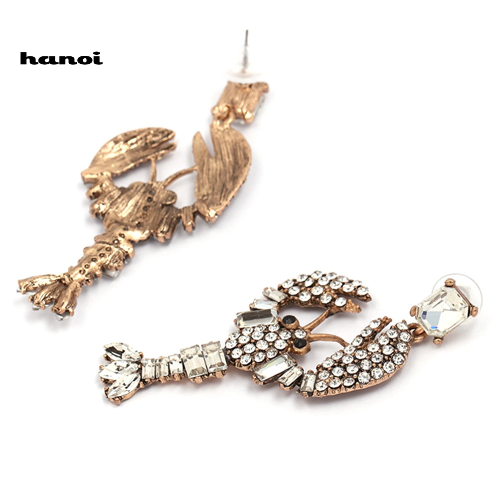 Bông Tai Hình Tôm Hùm Đính Đá Sáng Tạo Cho Nữ